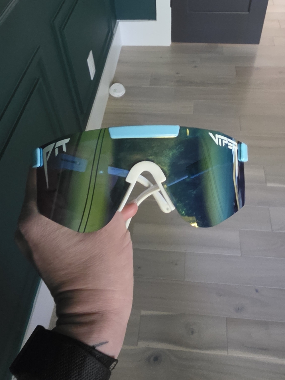 Pit Viper Mirrored Blue Green Shield VR/AR Visor